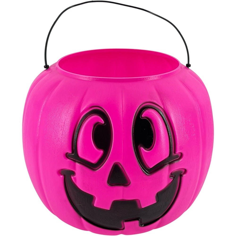 Pink Pumpkin Halloween Bucket Trick or Treat General Foam Plastics Made in USA